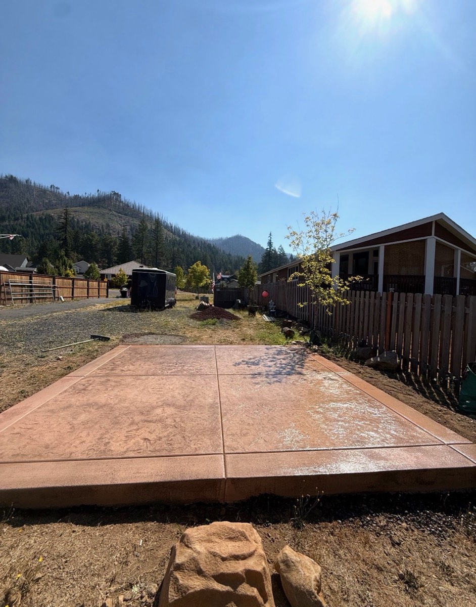 Stamped concrete patio Portland metro Oregon
